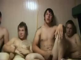 5 Str8 Twinks Group Suck and Swallow